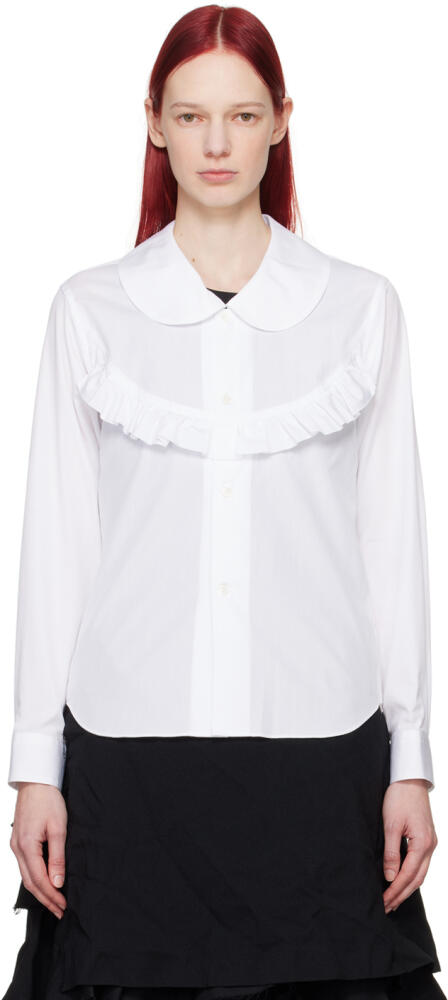 Black Comme des Garçons White Ruffle Shirt Cover