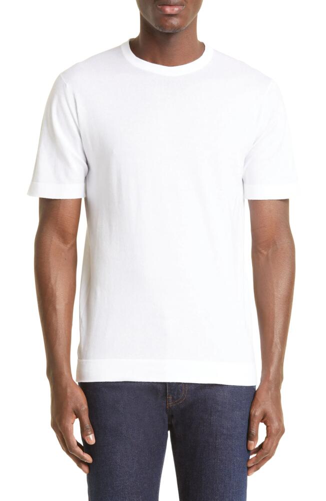 John Smedley Lorca Crewneck T-Shirt in White Cover