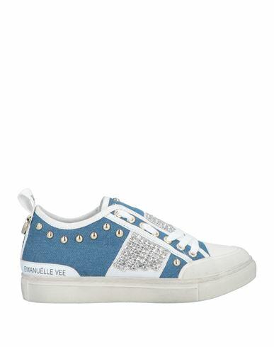 Emanuélle Vee Woman Sneakers Pastel blue Leather Cover