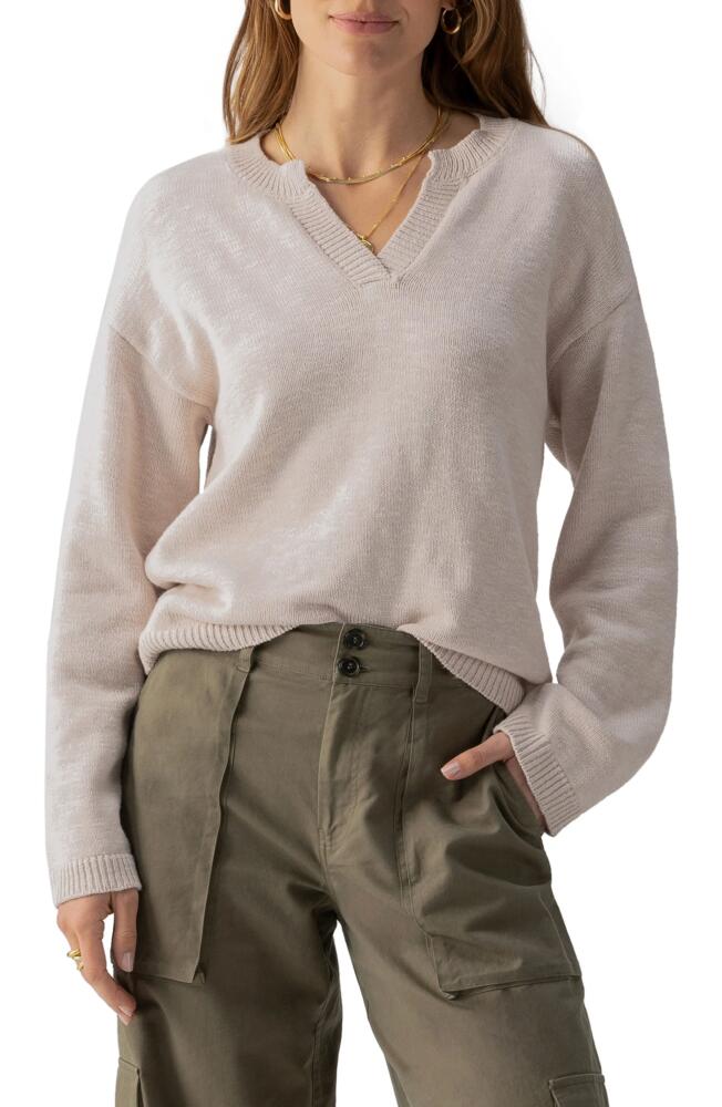 Sanctuary Chill Vibes Cotton V-Neck Sweater in Crystal Cover