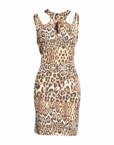 Just Cavalli Woman Mini dress Beige Viscose Cover