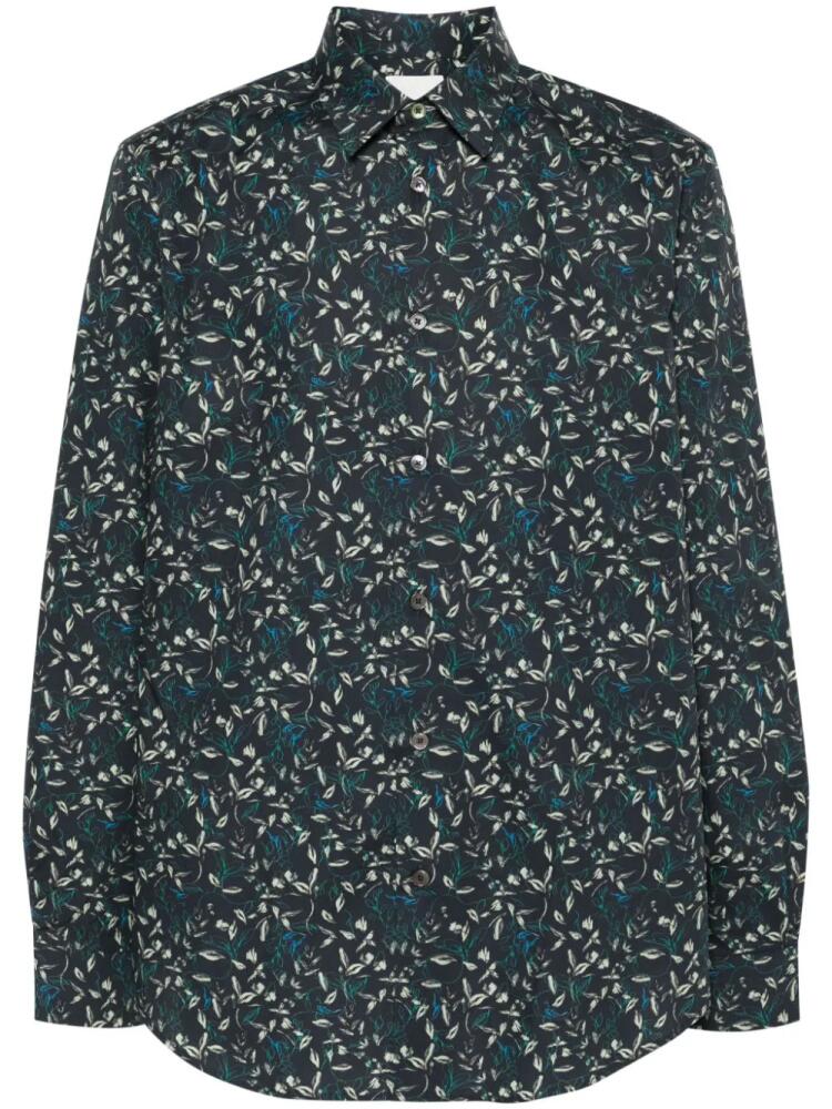 Paul Smith floral-print cotton shirt - Blue Cover