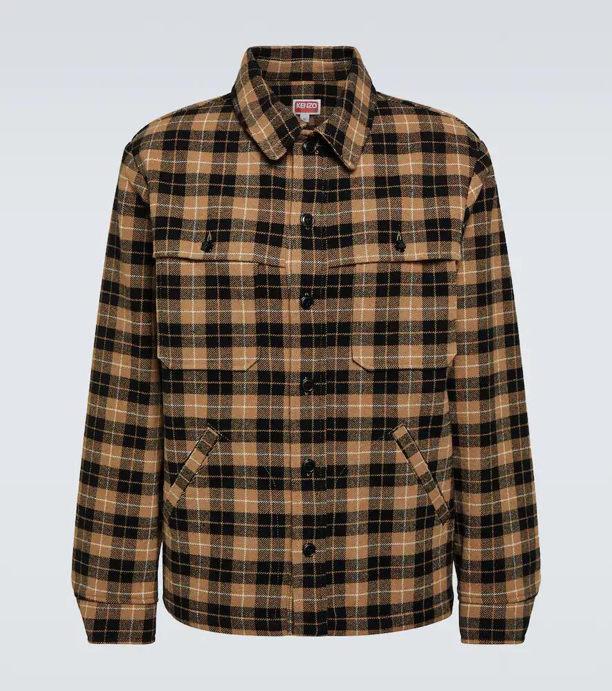 Kenzo Checked wool-blend overshirt Cover