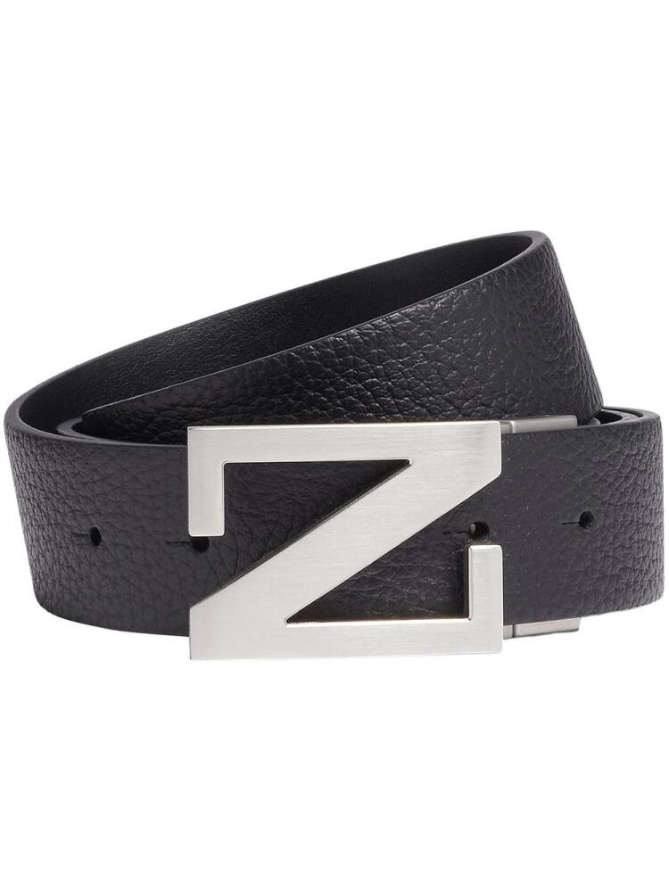 Zegna leather reversible belt - Black Cover