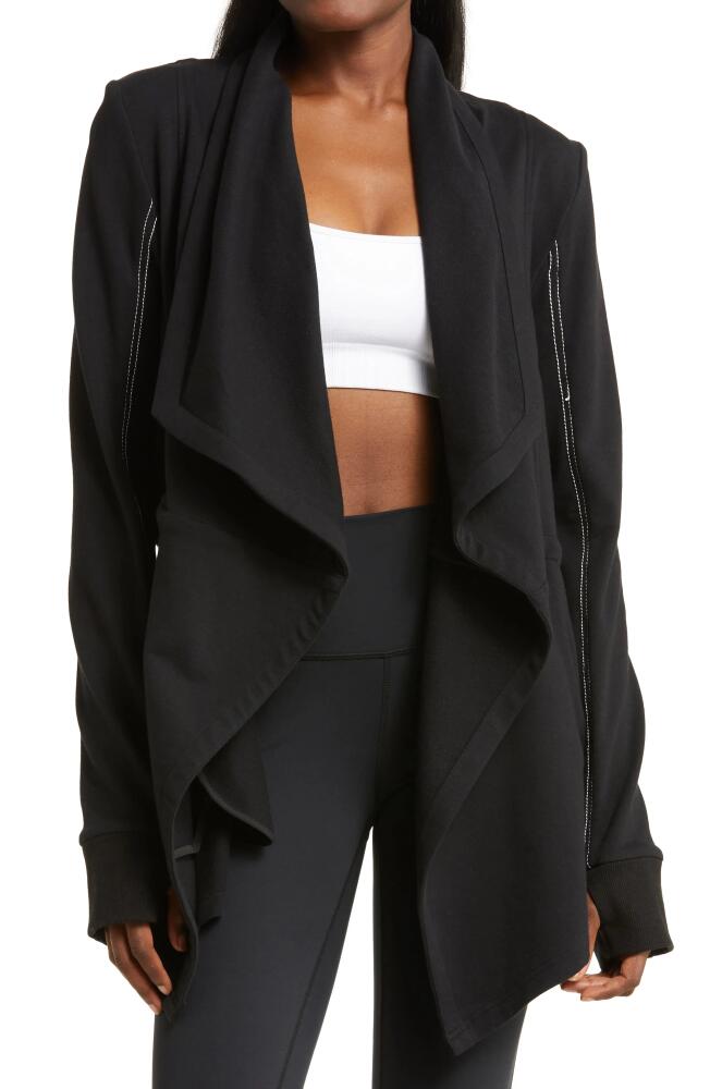 Blanc Noir Yolo Drape Front Jacket in Black Cover