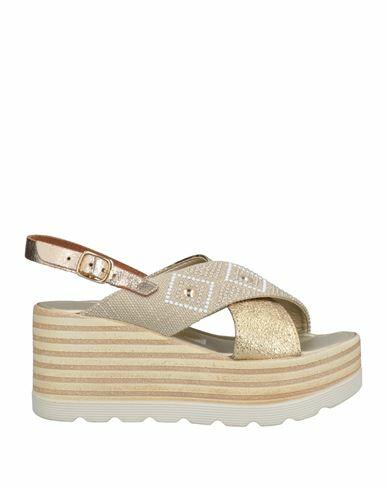 Carlo Pazolini Woman Sandals Platinum Soft Leather, Textile fibers Cover