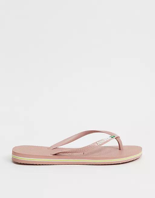 Havaianas slim brazil flip flops in rose-Pink Cover