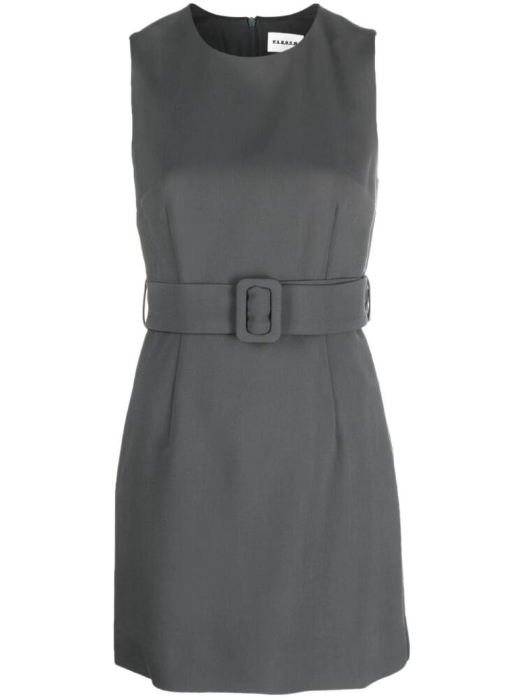 P.A.R.O.S.H. sleeveless belted minidress - Grey Cover