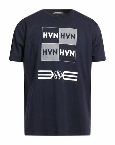 Havana & Co. Man T-shirt Midnight blue Cotton Cover