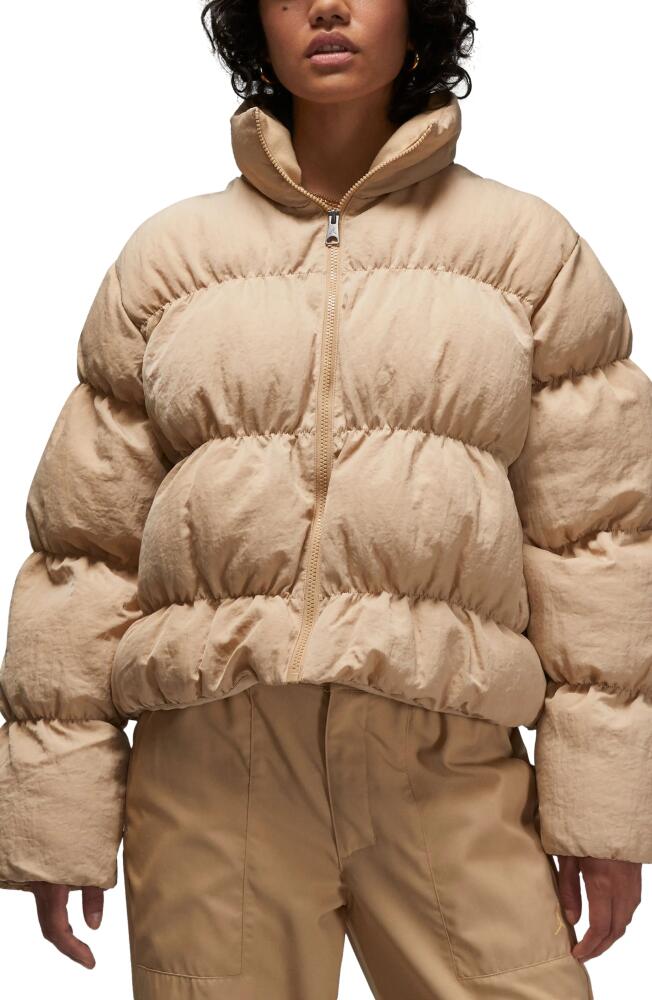 Jordan Water Repellent Nylon Puffer Jacket in Desert/Desert Cover