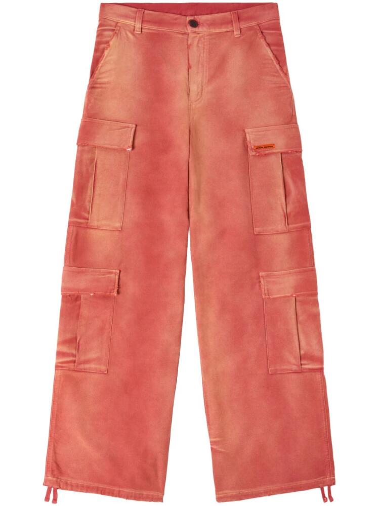 Heron Preston distressed-effect cargo pants - Red Cover