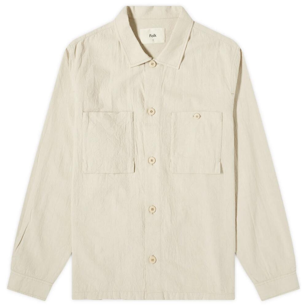 Folk Men's Patch Overshirt in Soft Pink Cover