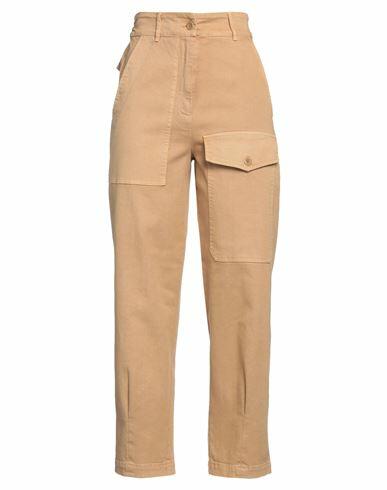 Nude Woman Pants Camel Cotton, Elastane Cover