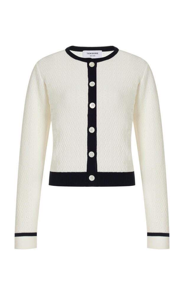 Thom Browne - Pointelle-Knit Cotton Cardigan - White Cover