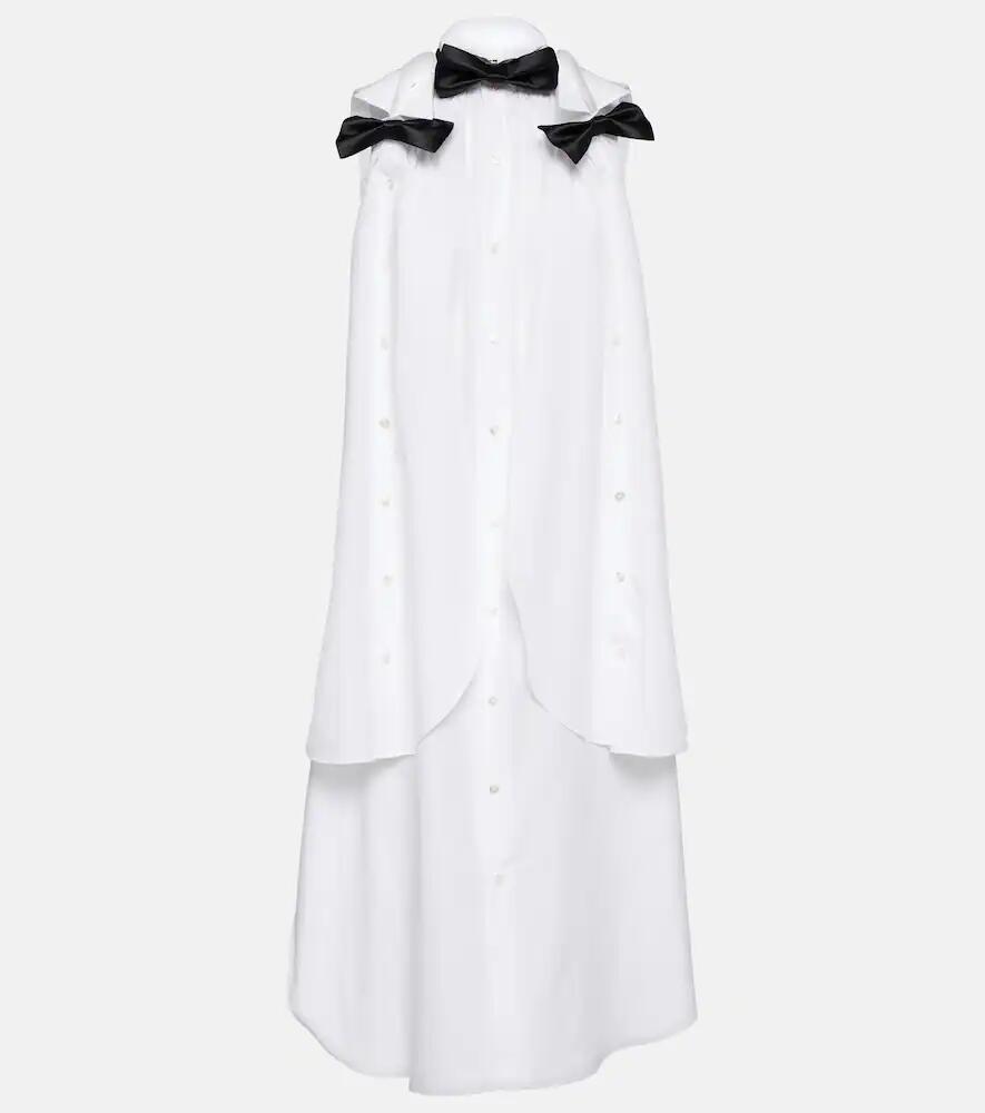 Noir Kei Ninomiya Bow-detail cotton poplin midi dress Cover