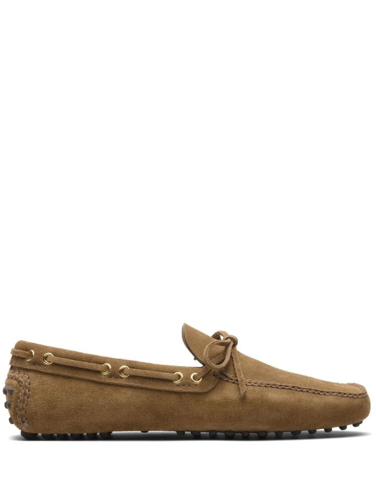 Car Shoe lace-up suede boat shoes - Brown Cover