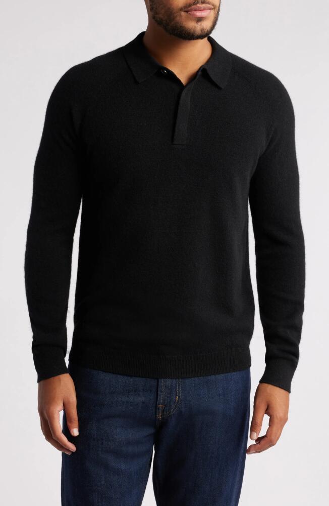 Nordstrom Cashmere Polo Sweater in Black Caviar Cover