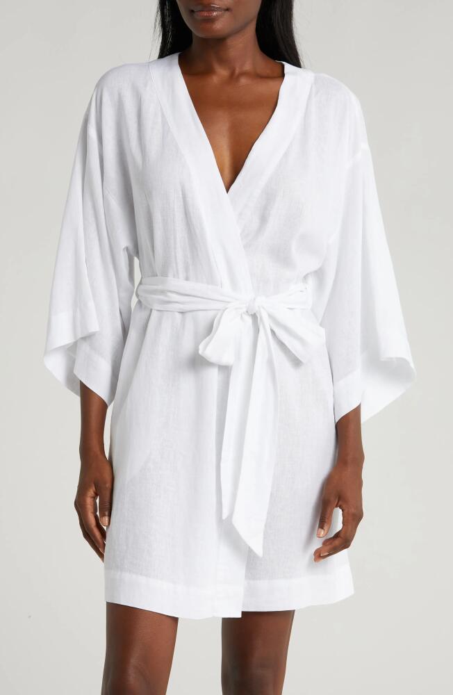 Nordstrom Vacation Linen Blend Robe in White Cover