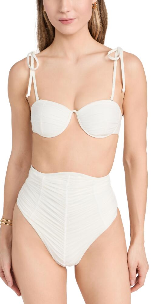 Andrea Iyamah Capa Mesh Bikini Top Limestone Cover