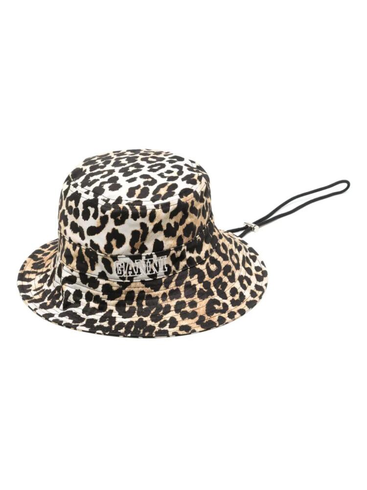 GANNI leopard-print bucket hat - Neutrals Cover