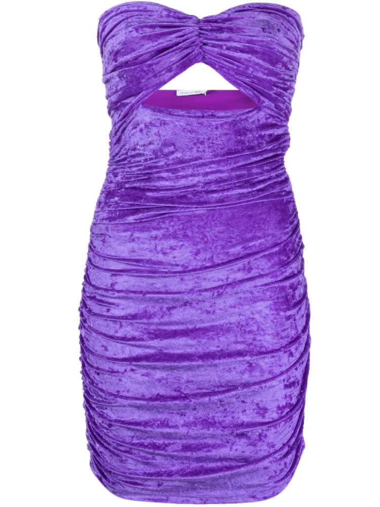 Amen ruched strapless velvet minidress - Purple Cover