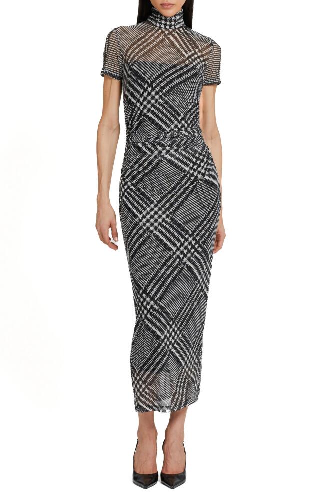 Amanda Uprichard Dominique Plaid Mesh Dress in Houndstooth Plaid Cover