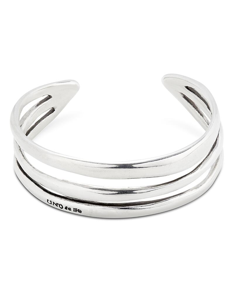 Uno de 50 Electrik Rigid Engraved Logo Triple Row Cuff Bracelet in Sterling Silver Cover