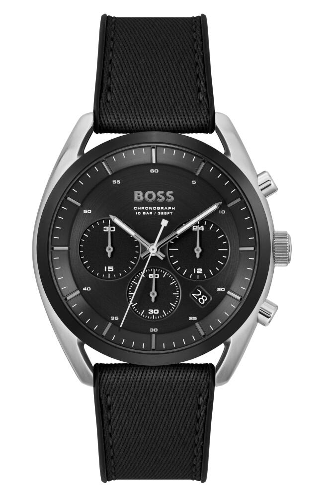 BOSS Top Fabric Strap Chronograph Watch in Black Cover