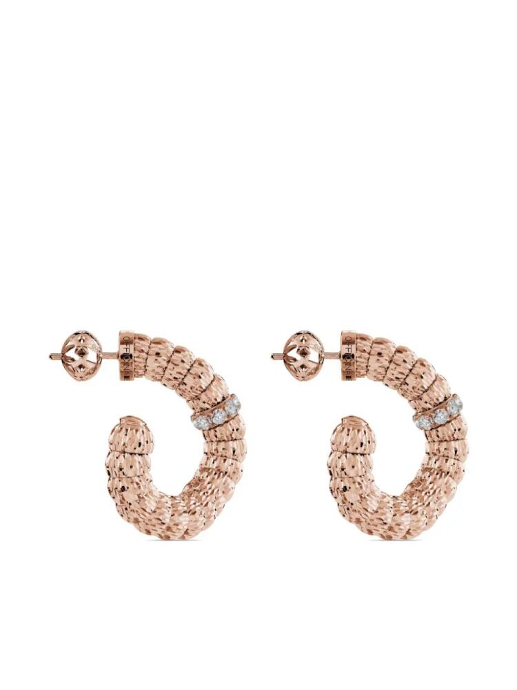 Officina Bernardi 18kt rose gold Enigma diamond hoop earrings - Pink Cover