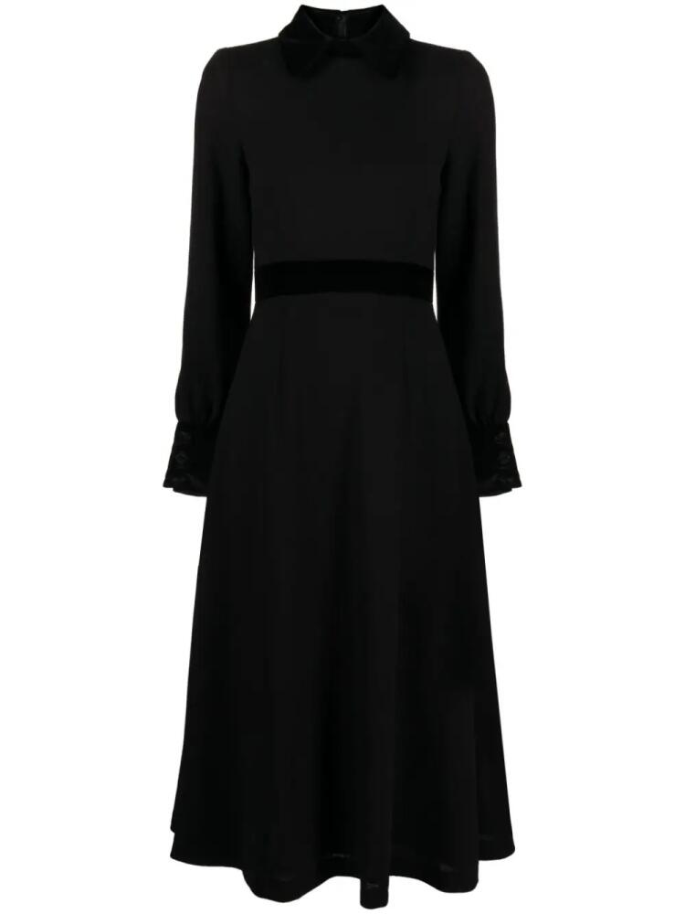 JANE Opera spread-collar midi dress - Black Cover