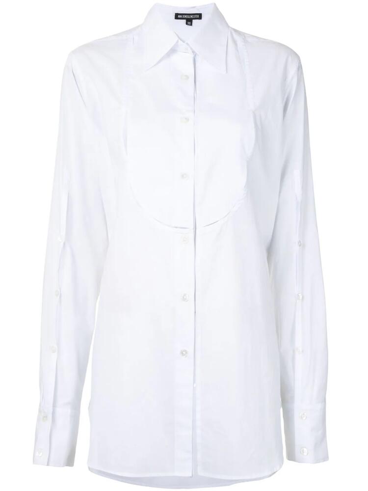 Ann Demeulemeester longline tuxedo shirt - White Cover