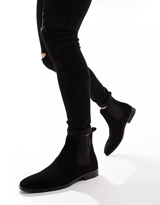 Walk London City Chelsea Boots In Black Suede Cover