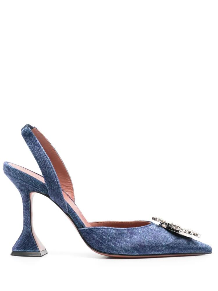 Amina Muaddi 95mm Begum slingback pumps - Blue Cover