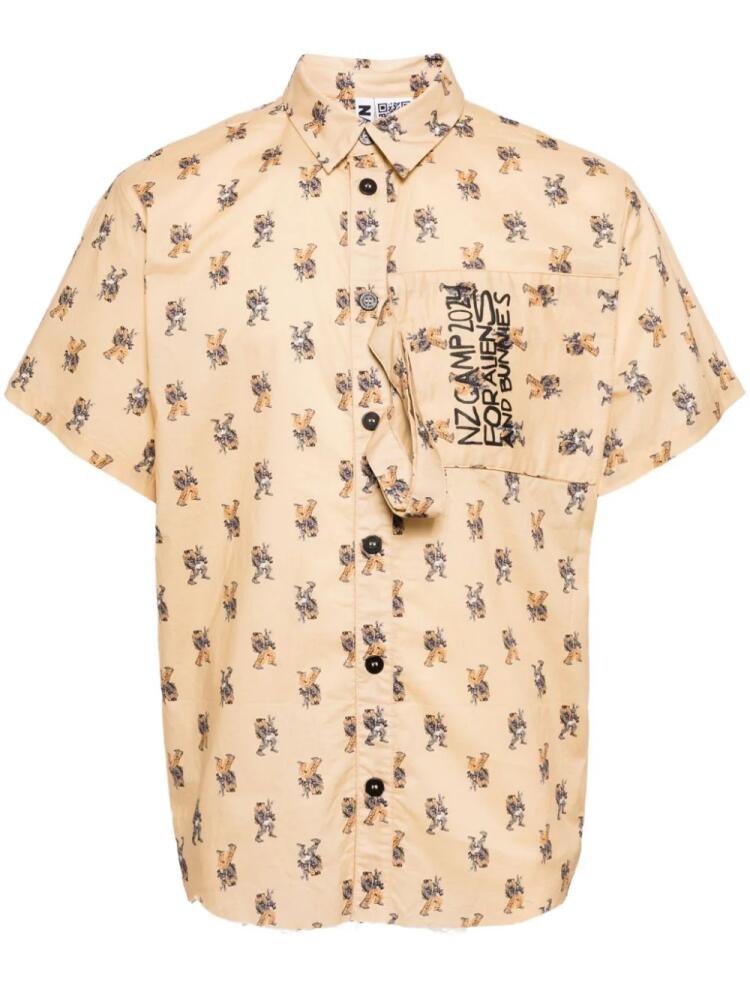 Natasha Zinko graphic-print cotton shirt - Neutrals Cover