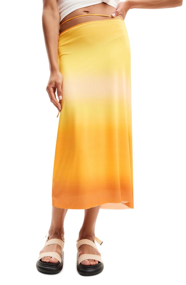 Desigual Dégradé Slip Midi Skirt in Yellow Cover