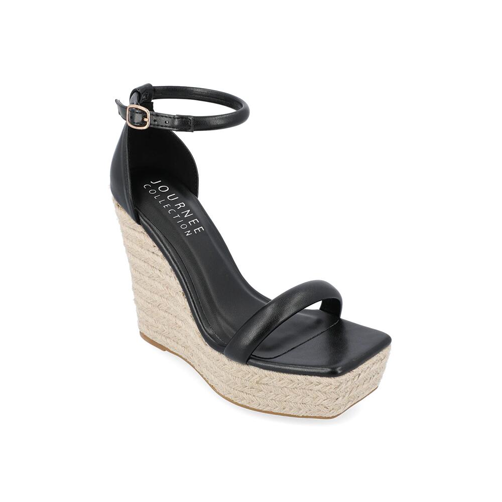 Journee Collection Olesia Espadrille Wedge Sandal | Women's | Black Cover