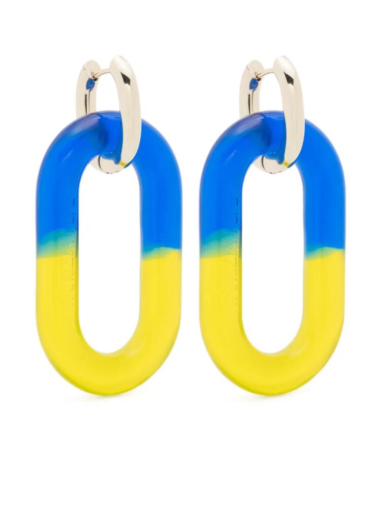 Patrizia Pepe elongated hoop design earrings - Blue Cover