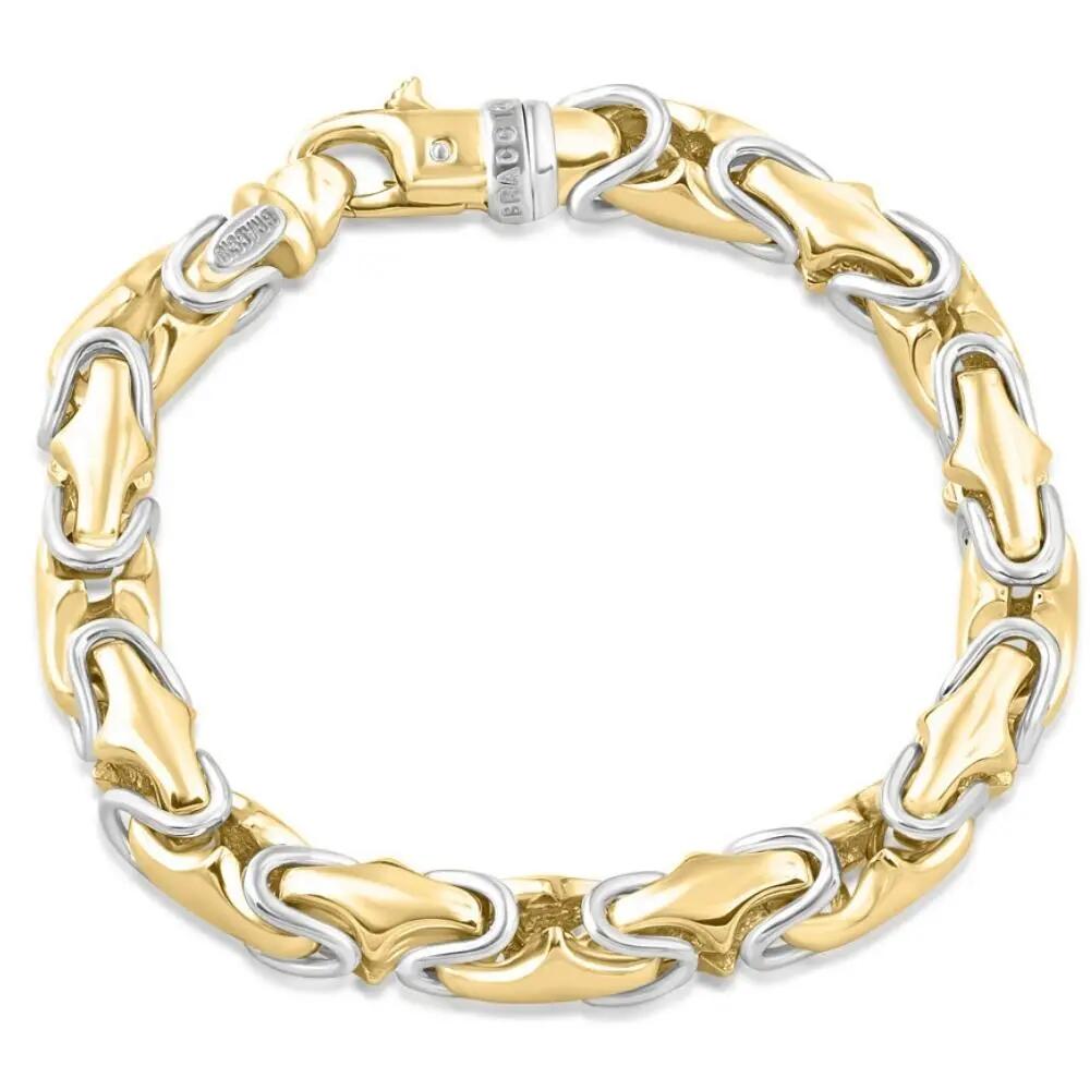 Bliss Diamond 81 Gram Heavy 14k White Yellow Gold Men's 8.7mm Bracelet Lobster Two Tone 9.5" in 14K Yellow Gold Cover