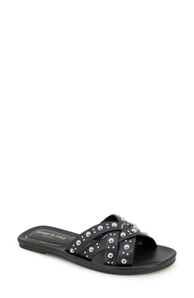 Kenneth Cole New York Jula Stud Slide Sandal in Black Raffia Cover