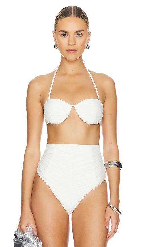 Andrea Iyamah Capa Underwire Top in White Cover