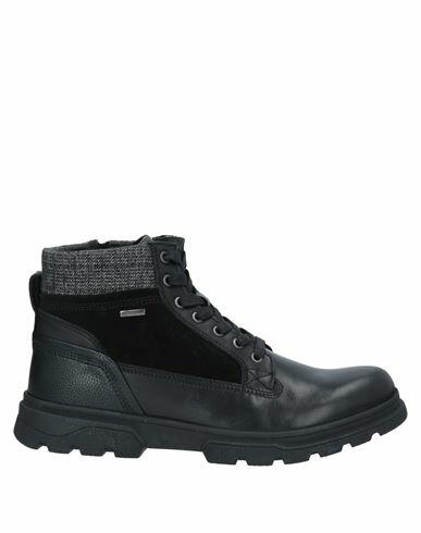 Geox Man Ankle boots Black Soft Leather, Textile fibers Cover