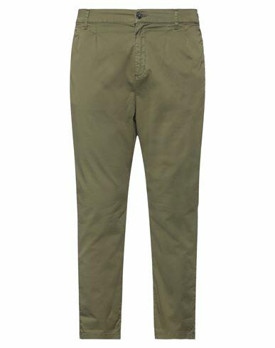 Imperial Man Pants Military green Cotton, Elastane Cover