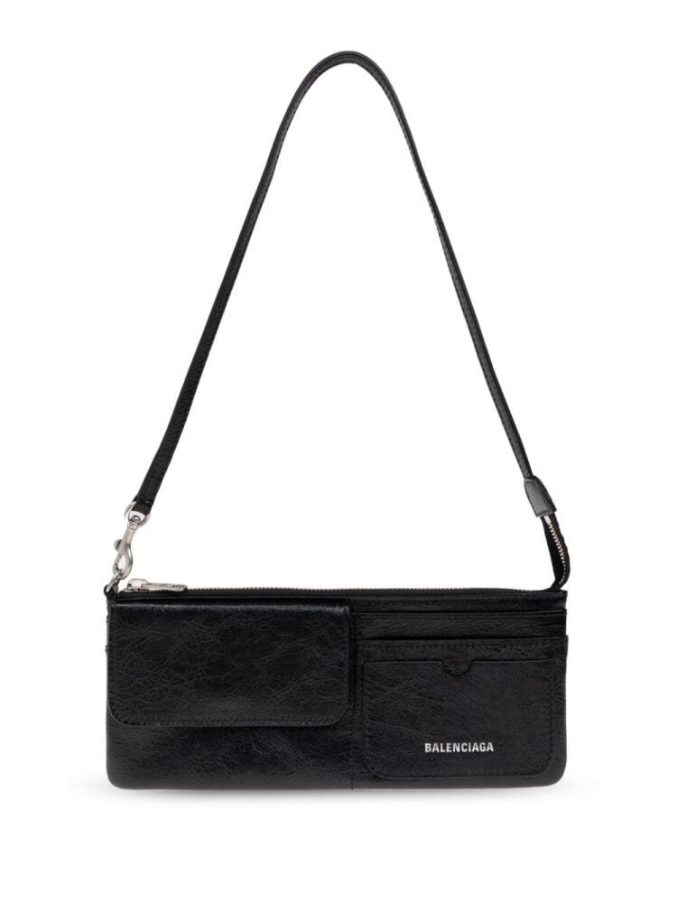 Balenciaga logo-print shoulder bag - Black Cover