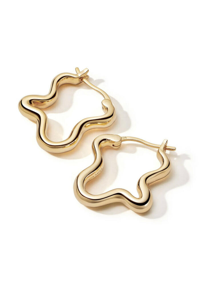 Daisy London X Estée Lalonde Wavy 18kt Gold-plated Hoop Earrings Cover