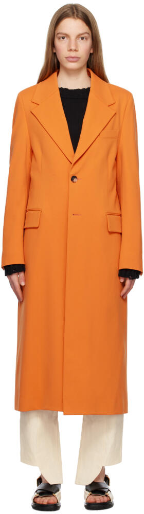 Marni Orange Single-Breasted Coat Cover