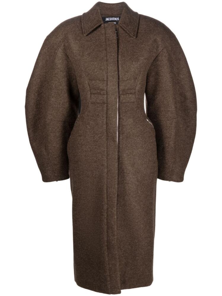 Jacquemus Croissant midi coat - Brown Cover