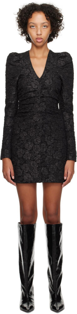 GANNI Black Jacquard Minidress Cover