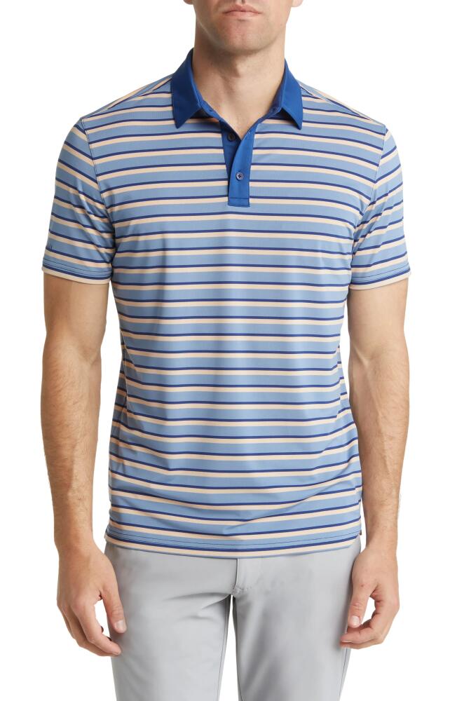 Mizzen+Main Versa Stripe Performance Golf Polo in Ashley Blue Stripe Cover