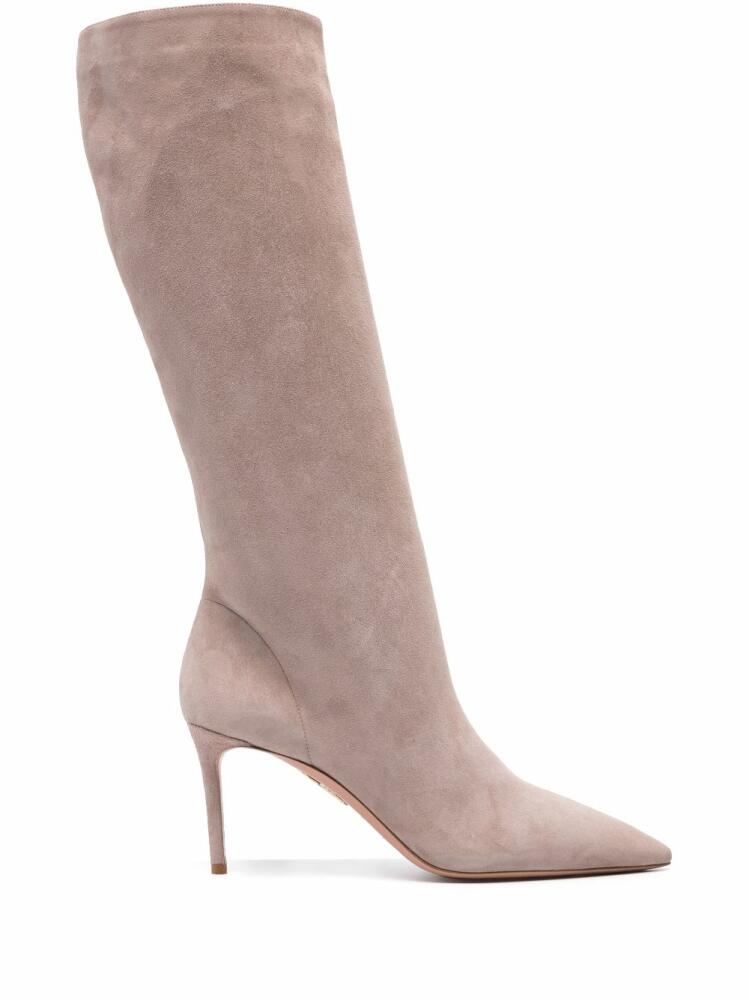 Aquazzura Matignon 85mm suede boots - Neutrals Cover