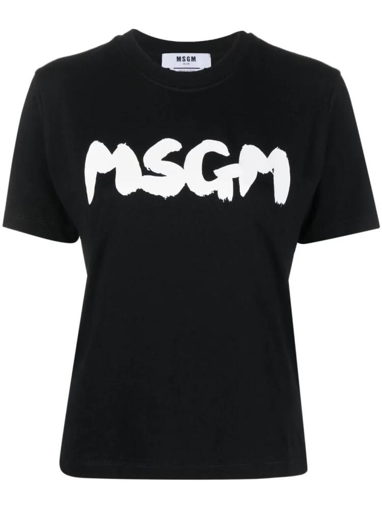 MSGM logo-print cotton T-shirt - Black Cover